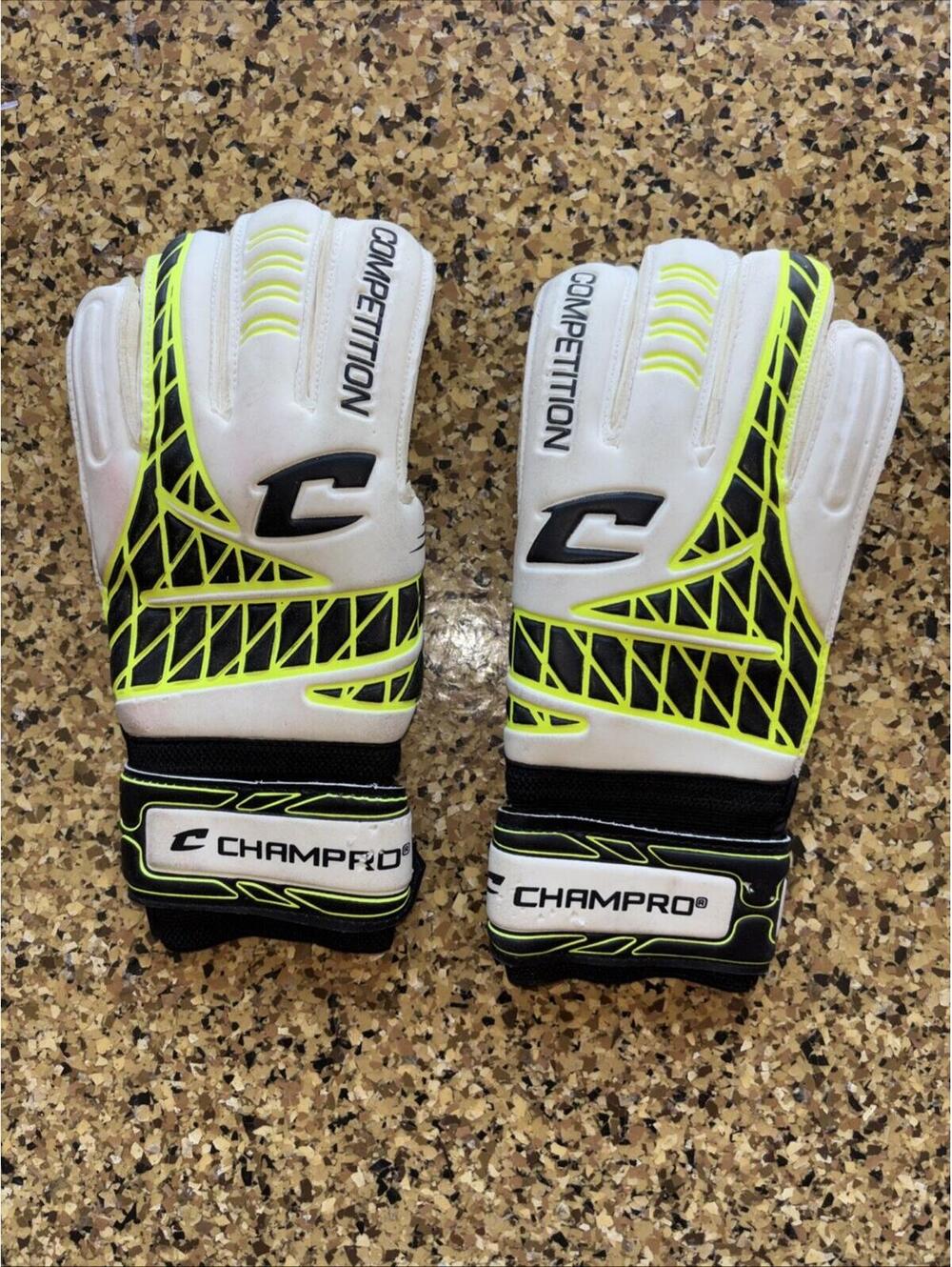 Champro Competition Soccer Goalie Gloves, 8mm Foam Palm, Finger Protectors (J2)